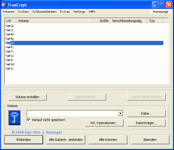  TrueCrypt Start Volume